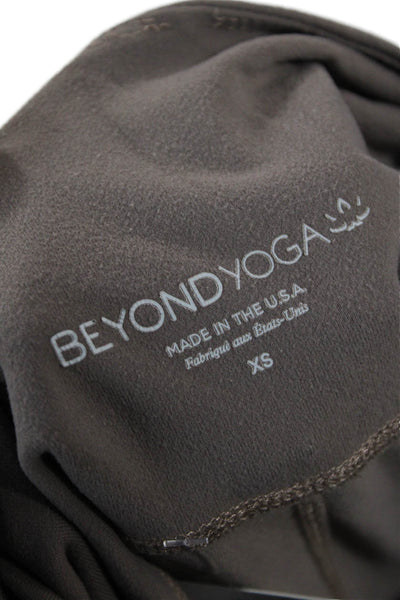 Beyond Yoga Womens Solid Activewear Ankle Leggings Brown Size XS