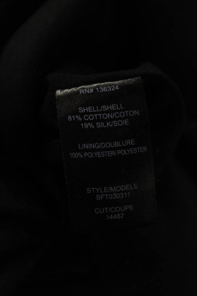 Halston Heritage Womens Cotton Pleated Two Pocket Skirt Black Size 0