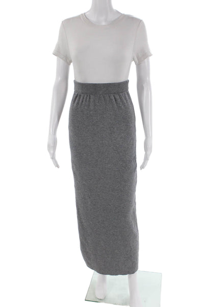 Commense Womens Knit Elastic Waist Maxi Skirt Gray Size XS