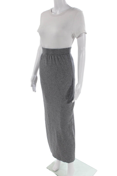 Commense Womens Knit Elastic Waist Maxi Skirt Gray Size XS