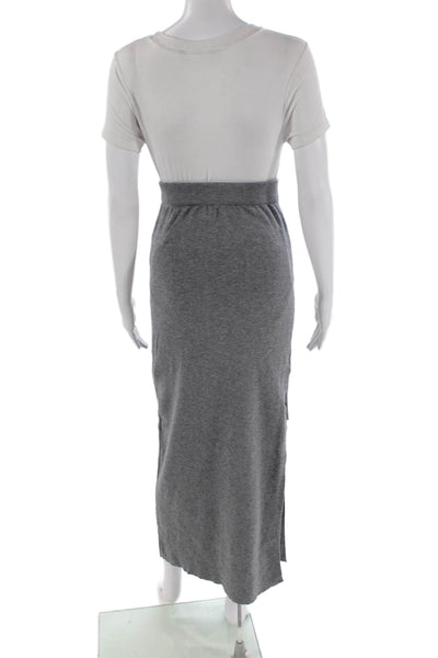 Commense Womens Knit Elastic Waist Maxi Skirt Gray Size XS