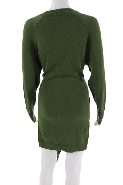 Lovers + Friends Womens Cotton Blend Knit Sweater Dress Green Size S