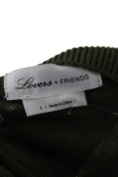 Lovers + Friends Womens Cotton Blend Knit Sweater Dress Green Size S