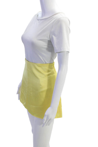 Show Me Your Mumu Womens Textured Zip Lined Mini Skort Yellow Size M