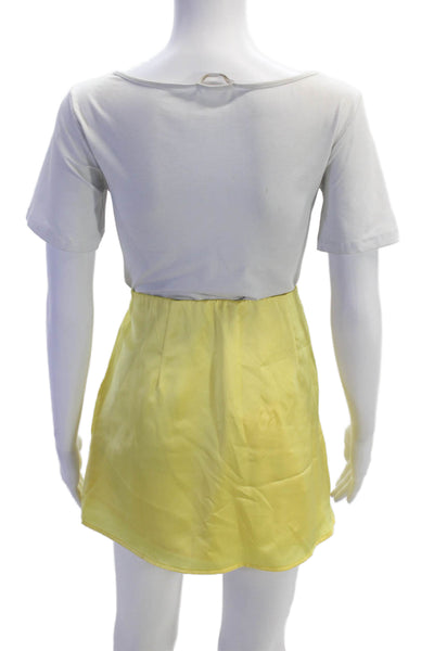 Show Me Your Mumu Womens Textured Zip Lined Mini Skort Yellow Size M