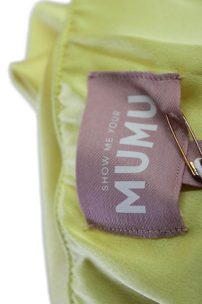 Show Me Your Mumu Womens Textured Zip Lined Mini Skort Yellow Size M