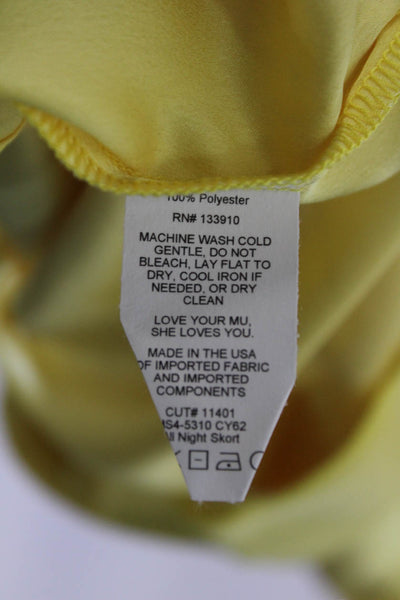 Show Me Your Mumu Womens Textured Zip Lined Mini Skort Yellow Size M