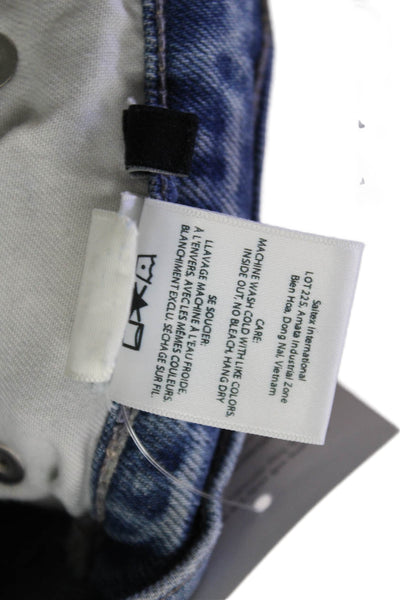 Edwin Womens Cotton Marli Ankle Wide Leg Button Up Denim Jeans Blue Size 34