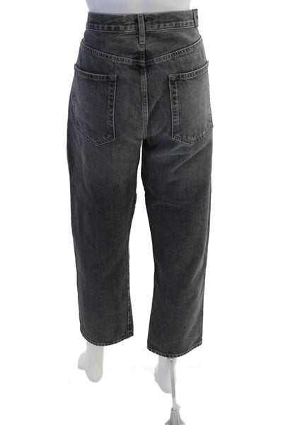 Edwin Womens Cotton Hana Classic Straight Crop Button Fly Jeans Black Size 34
