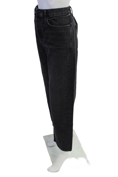 Edwin Womens Cotton Tash Relaxed Wide Leg Button Up Denim Jeans Black Size 33