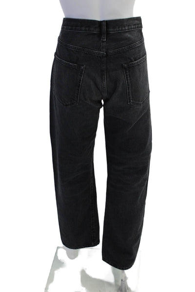 Edwin Womens Cotton Tash Relaxed Wide Leg Button Up Denim Jeans Black Size 33