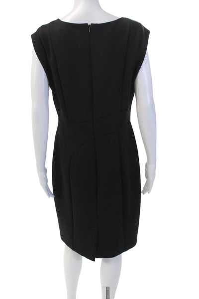 Karl Lagerfeld Womens Textured Sleeveless V-Neck Pencil Dress Black Size 12