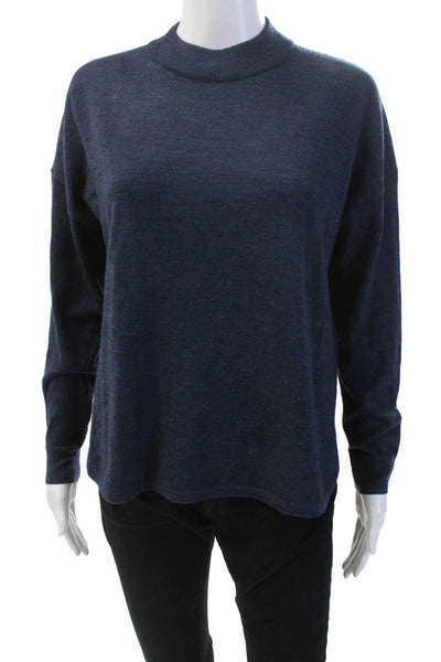 Madewell Womens Long Sleeve Crew Neck Sweatshirt Navy Wool Size Small