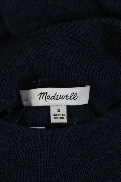 Madewell Womens Long Sleeve Crew Neck Sweatshirt Navy Wool Size Small