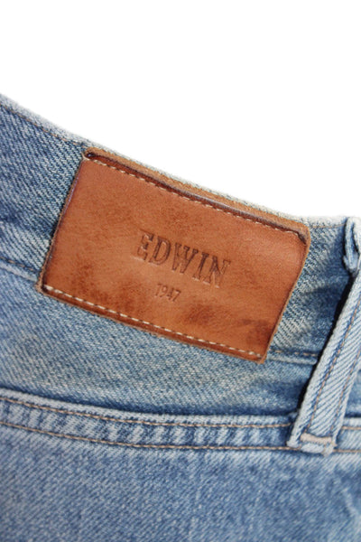 Edwin Womens Cotton Cai Classic Straight Button Fly Denim Jeans Blue Size 33