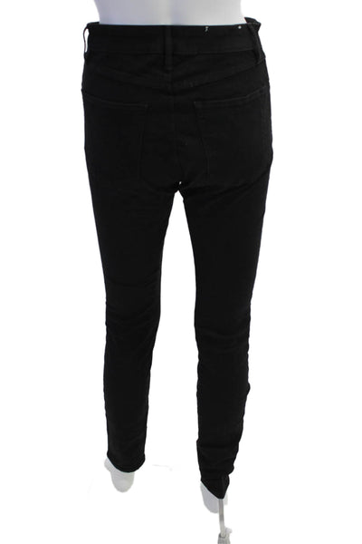 3x1 NYC Womens Cotton Mid Rise Five Pocketed Skinny Jeans Solid Black Size 26