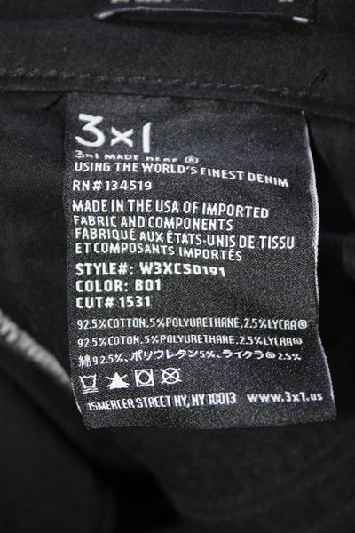 3x1 NYC Womens Cotton Mid Rise Five Pocketed Skinny Jeans Solid Black Size 26