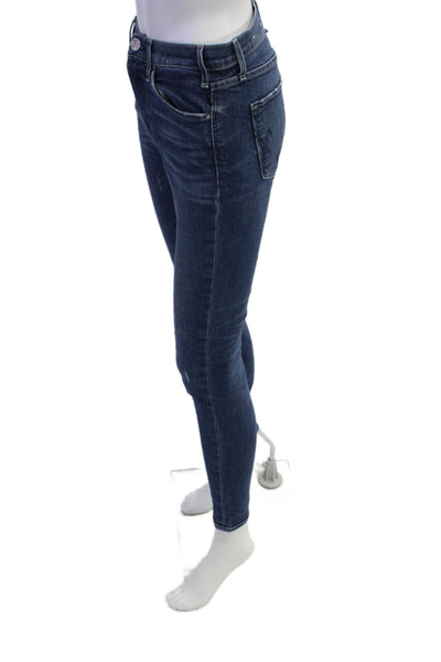 McGuire Womens Cotton Five Pocket Distressed Skinny Jeans Blue Size 27