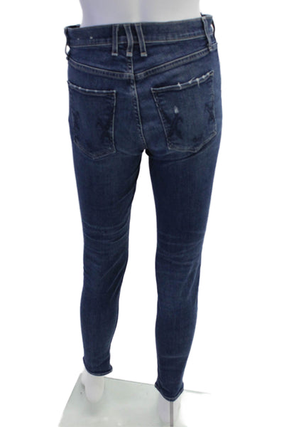 McGuire Womens Cotton Five Pocket Distressed Skinny Jeans Blue Size 27