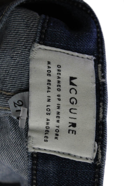 McGuire Womens Cotton Five Pocket Distressed Skinny Jeans Blue Size 27