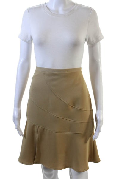 BCBG Max Azria Womens Front Slit A Line Skirt Brown Size 4