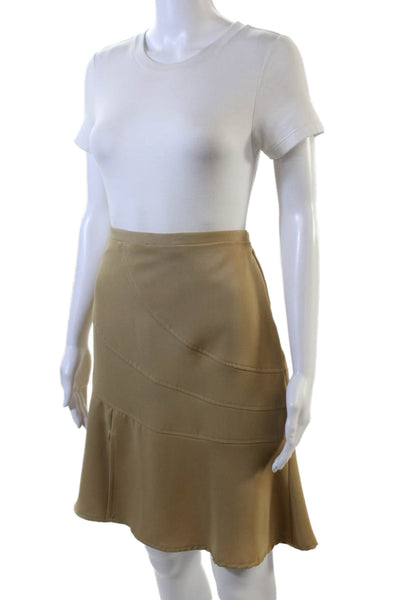 BCBG Max Azria Womens Front Slit A Line Skirt Brown Size 4