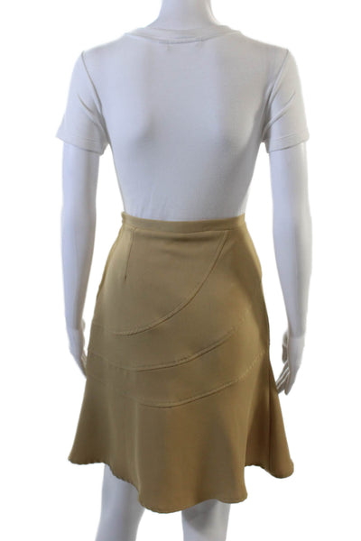 BCBG Max Azria Womens Front Slit A Line Skirt Brown Size 4