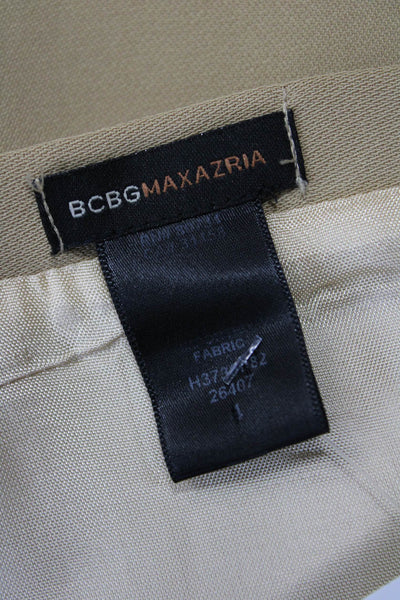 BCBG Max Azria Womens Front Slit A Line Skirt Brown Size 4