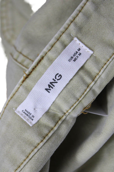 MNG Womens Acid Washed Cotton Mini Skirt Beige Size M