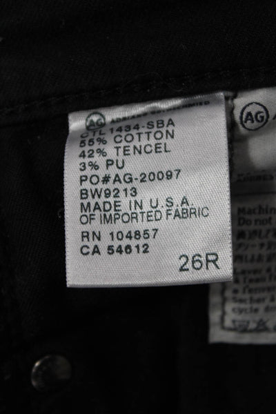 AG Adriano Goldschmied Womens Mid Rise The Prima Cigarette Jeans Black Size 26R