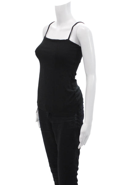 Susana Monaco Womens Solid Square Neck Tank Top Black Size XS