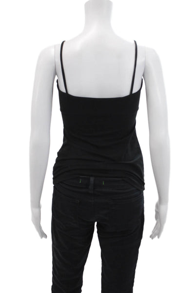 Susana Monaco Womens Solid Square Neck Tank Top Black Size XS