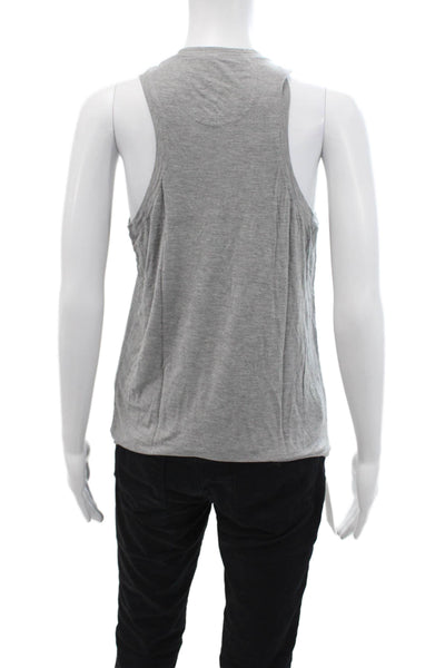 Splits59 Womens Solid Scoop Neck Tank Top Gray Size S