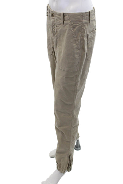 Banana Republic Womens Cotton Pocketed Zippered Ankle Detail Pants Beige Size 6
