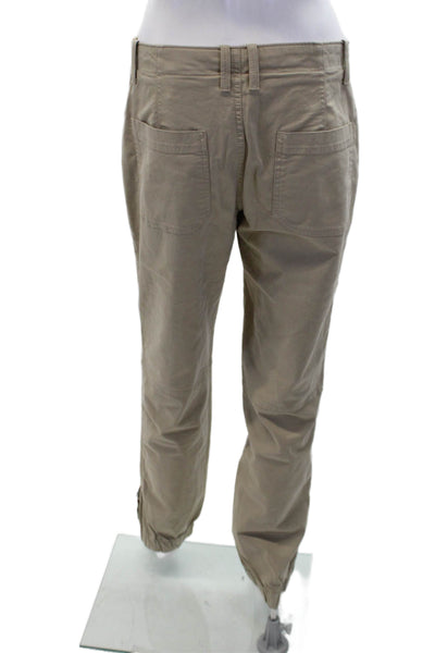 Banana Republic Womens Cotton Pocketed Zippered Ankle Detail Pants Beige Size 6