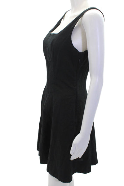 A New Day Womens Linen Sleeveless Paneled Detail Dress Solid Black Size 4