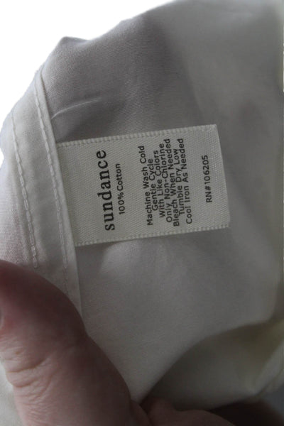 Sundance Womens Collared Pleated Detail Button Down Blouse White Size S
