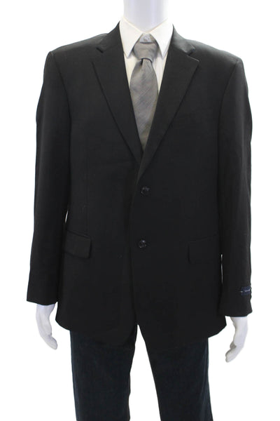 Tommy Hilfiger Mens Solid Single Breasted Blazer Black Size 42
