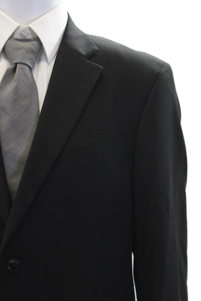 Tommy Hilfiger Mens Solid Single Breasted Blazer Black Size 42