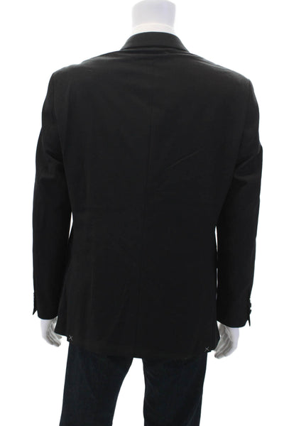 Tommy Hilfiger Mens Solid Single Breasted Blazer Black Size 42