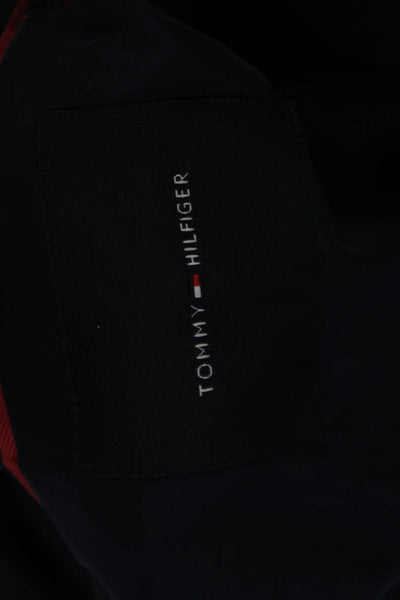 Tommy Hilfiger Mens Solid Single Breasted Blazer Black Size 42