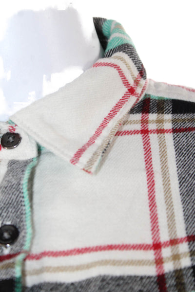 Woolrich Womens Plaid Button-Down Top Green Size S