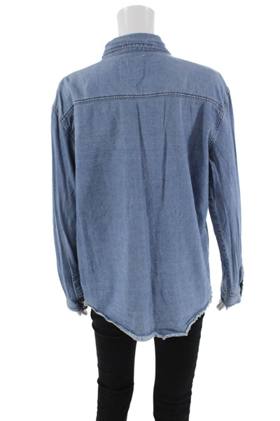 One by One Teaspoon Womens Button-Down Top Blue Size S