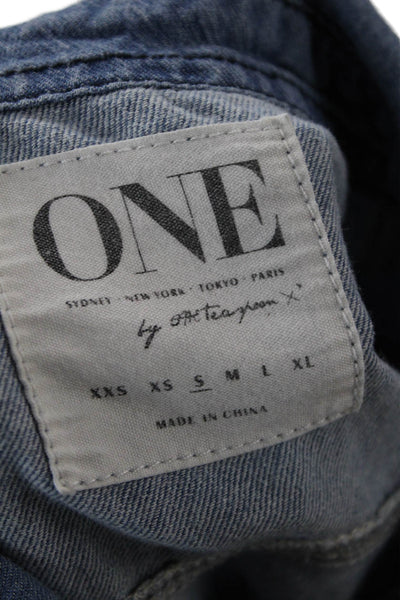 One by One Teaspoon Womens Button-Down Top Blue Size S