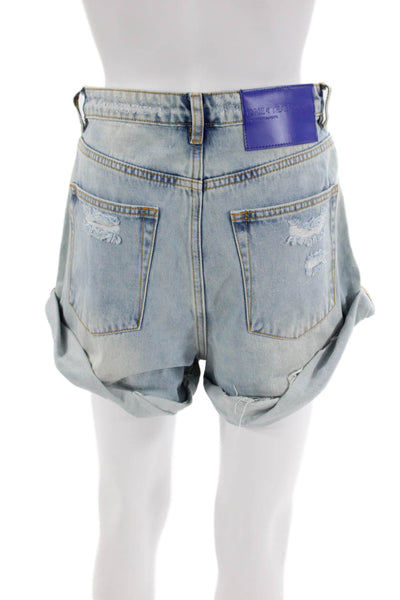 One Teaspoon Womens Light Wash Denim Shorts Blue Size 27