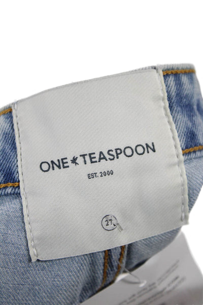 One Teaspoon Womens Light Wash Denim Shorts Blue Size 27
