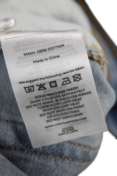 One Teaspoon Womens Light Wash Denim Shorts Blue Size 27