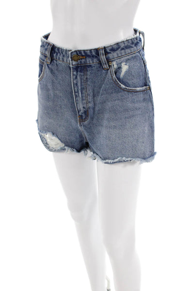 Rollas Womens Distressed Denim Shorts Blue Size 27