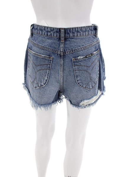 Rollas Womens Distressed Denim Shorts Blue Size 27