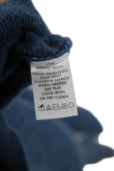 Calvin Klein Mens Merino Wool V Neck Sweater Blue Size L